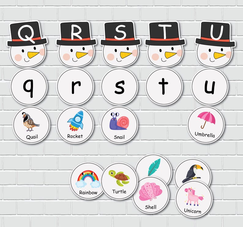 Snowman Alphabet Matching Game, Winter Activity (digital Download) - Etsy