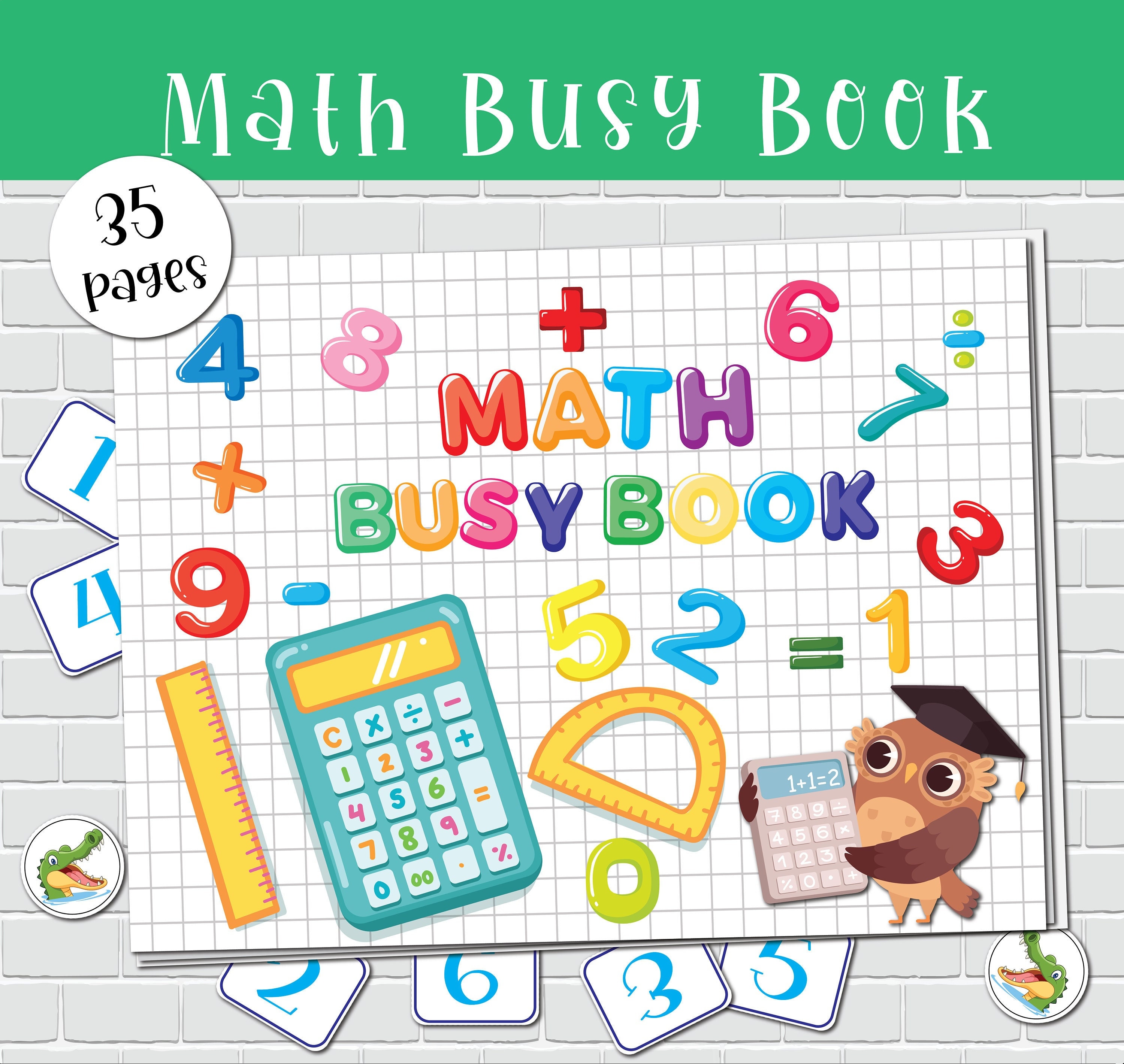 Math Busy Book Printable Worksheets for Pre-k Learning. Toddler Activities Preschool Curriculum Homeschool Counting Practice Kindergarten.