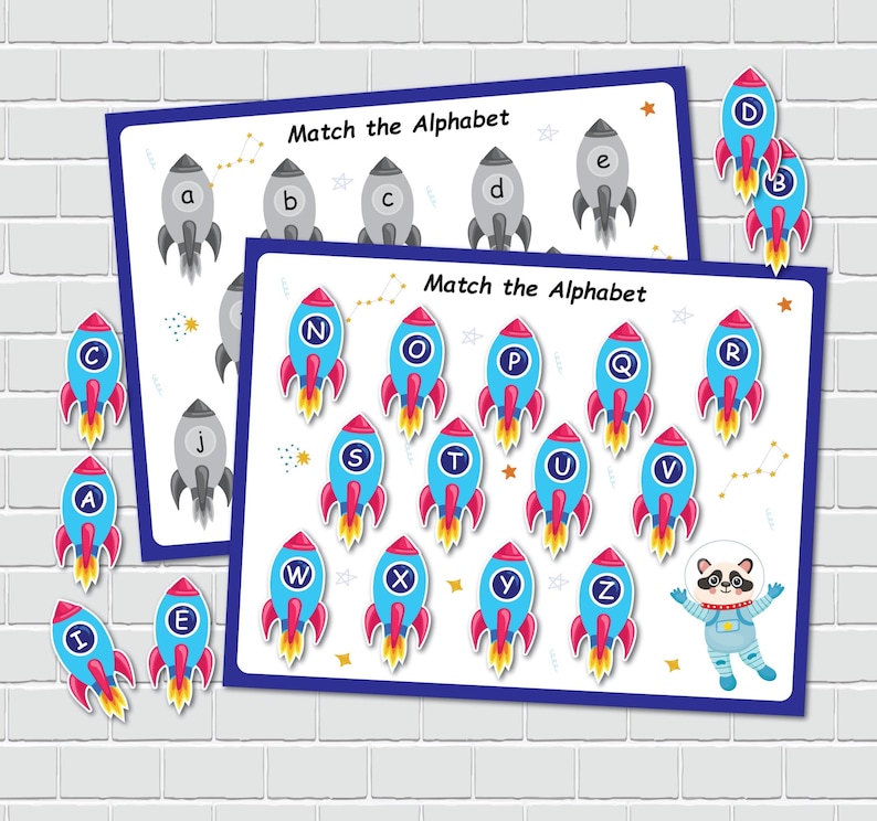 Space Alphabet Matching Game, ABC Activities, Kindergarten Pre-k ...