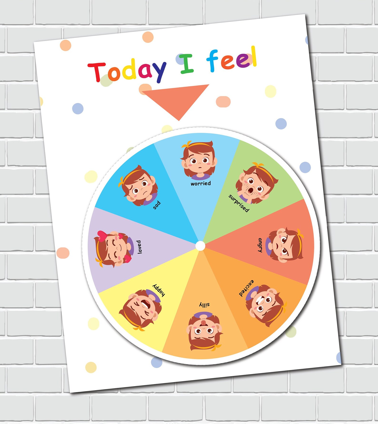 Emotions Wheel Printable Activity for Girls Kids Feelings - Etsy