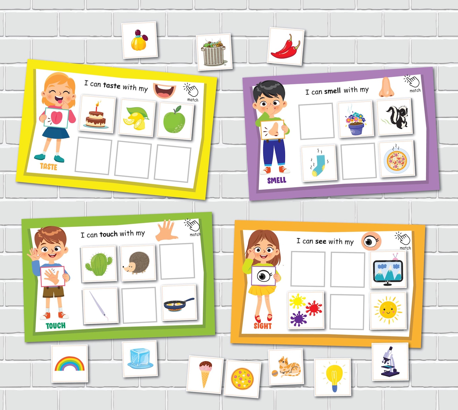 Five Senses Sorting Mats, Printable Activity, 5 Senses Sorting ...