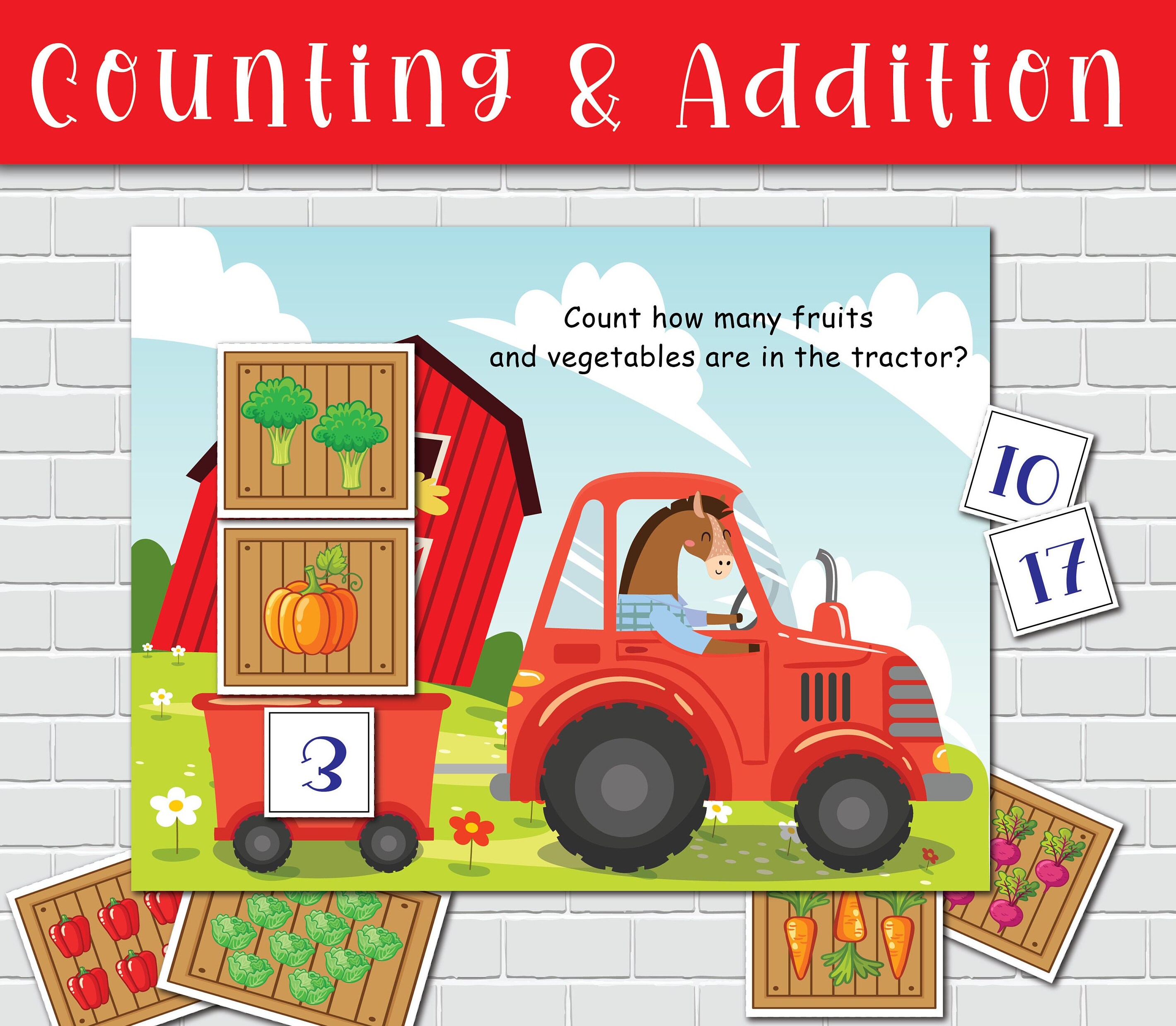 Counting Preschool Worksheet Printable Activity Math Busy Book Page ...