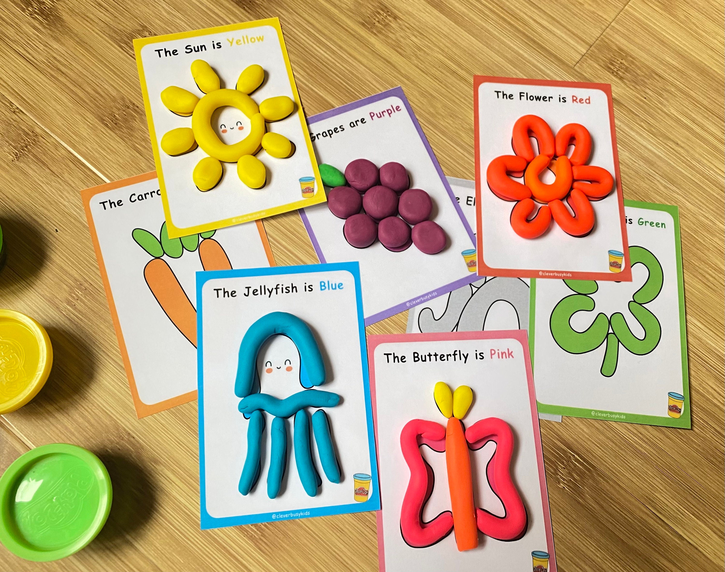 Colors Play Doh Mats Kids Printable Play Dough Montessori Etsy