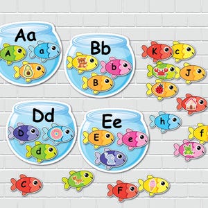 Fish ABC Matching Activity for Kids, Alphabet Busy Book, Preschool ...