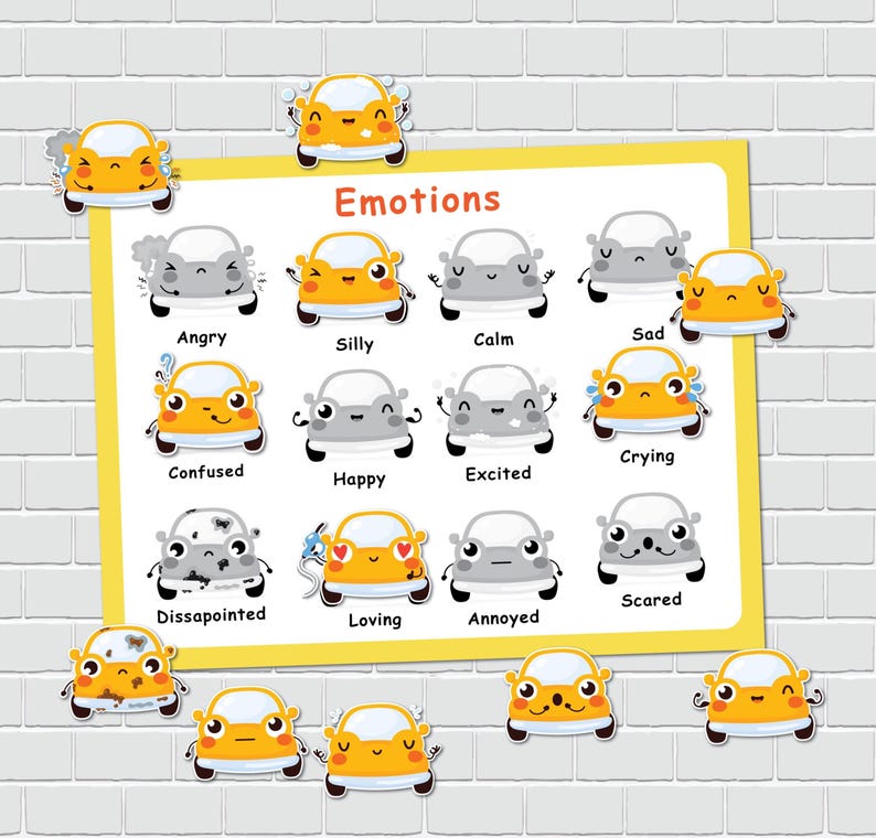Car Emotions Matching Game: Preschool Learning Activity (digital ...