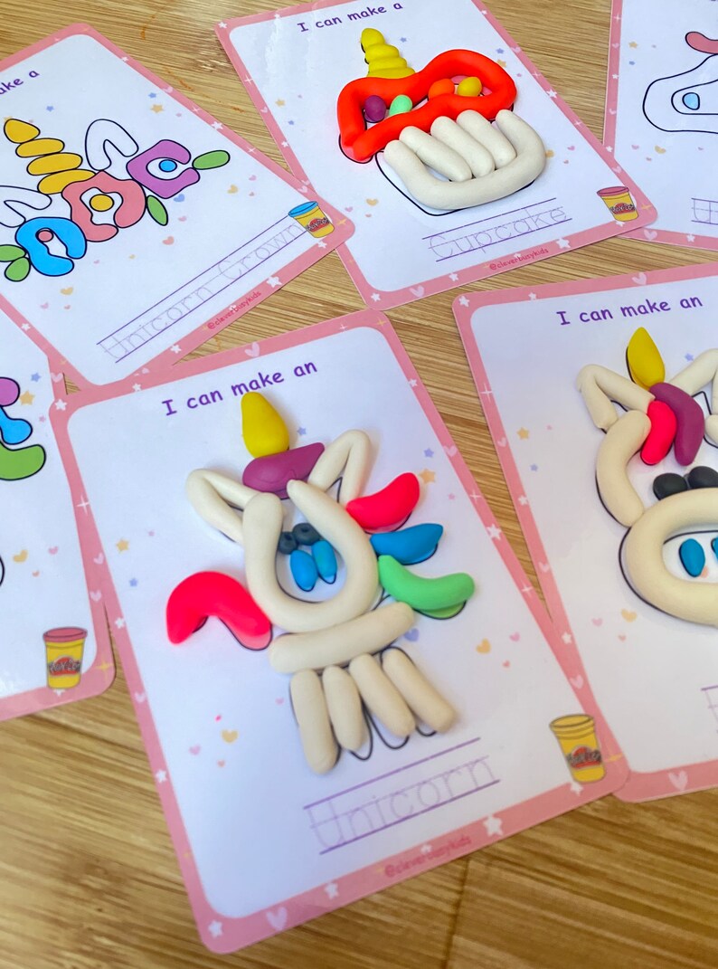 Unicorn Play Doh Mats Printable Play Dough Toddler Etsy