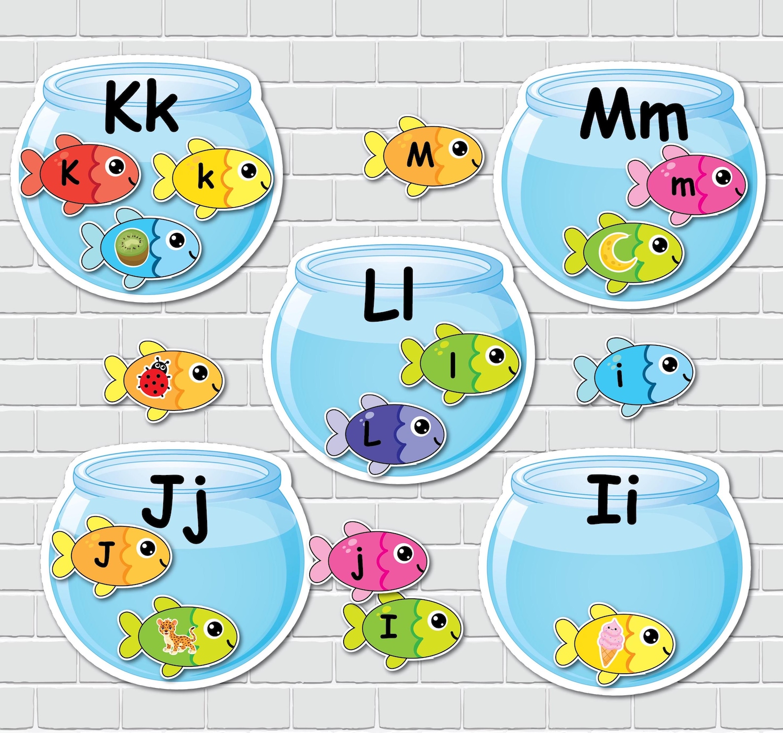 Fish ABC Matching Activity for Kids, Alphabet Busy Book, Preschool ...