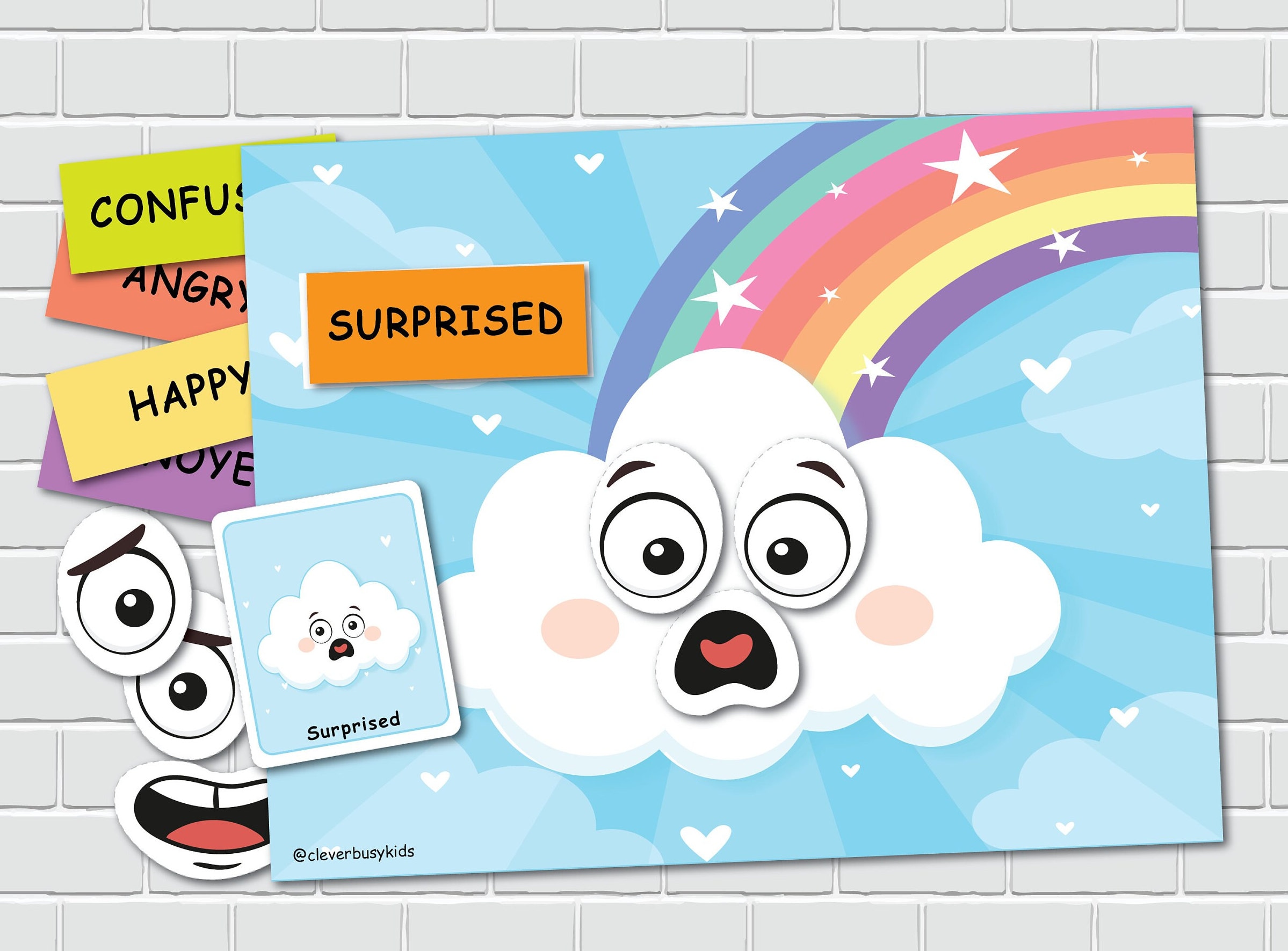 Emotions and Feelings Matching Game Rainbow Activity for - Etsy