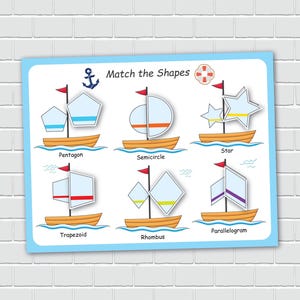 Boat Shapes Matching Activity: Preschool Learning (digital Download) - Etsy