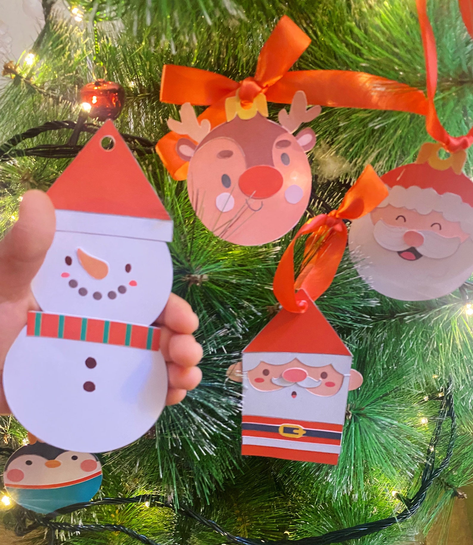 Christmas Tree Ornaments for Kids Printable Paper Craft Cut Etsy