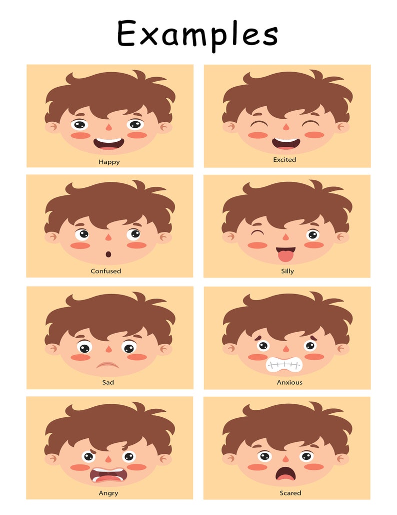 Boys Emotions Activity Kids Feelings Matching Game - Etsy