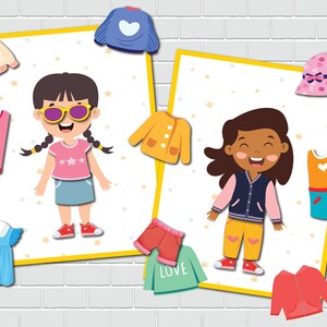 Dress up Printable Activity Four Seasons File Folder Games Toddler ...