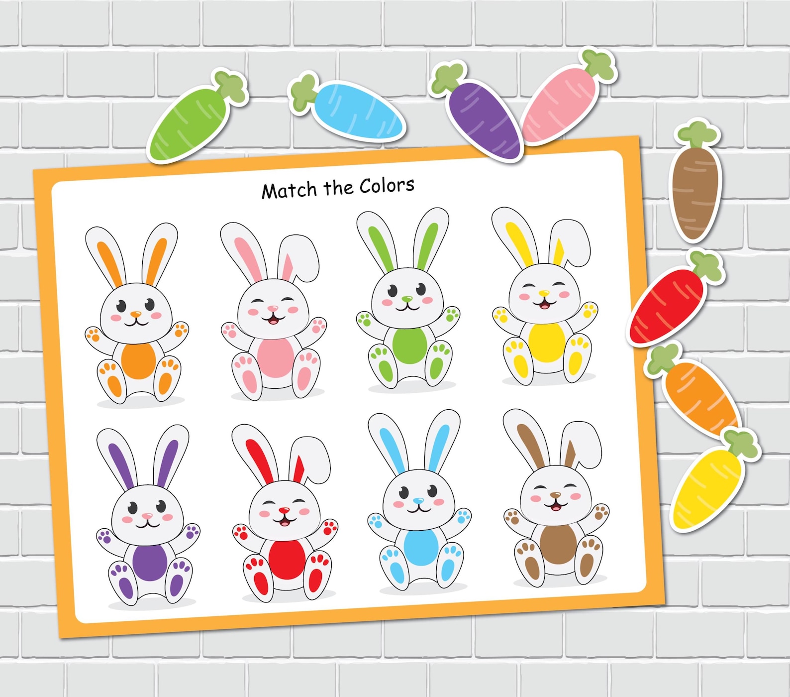 Bunny Color Matching Activity for Kids, Toddler Color Printables - Etsy