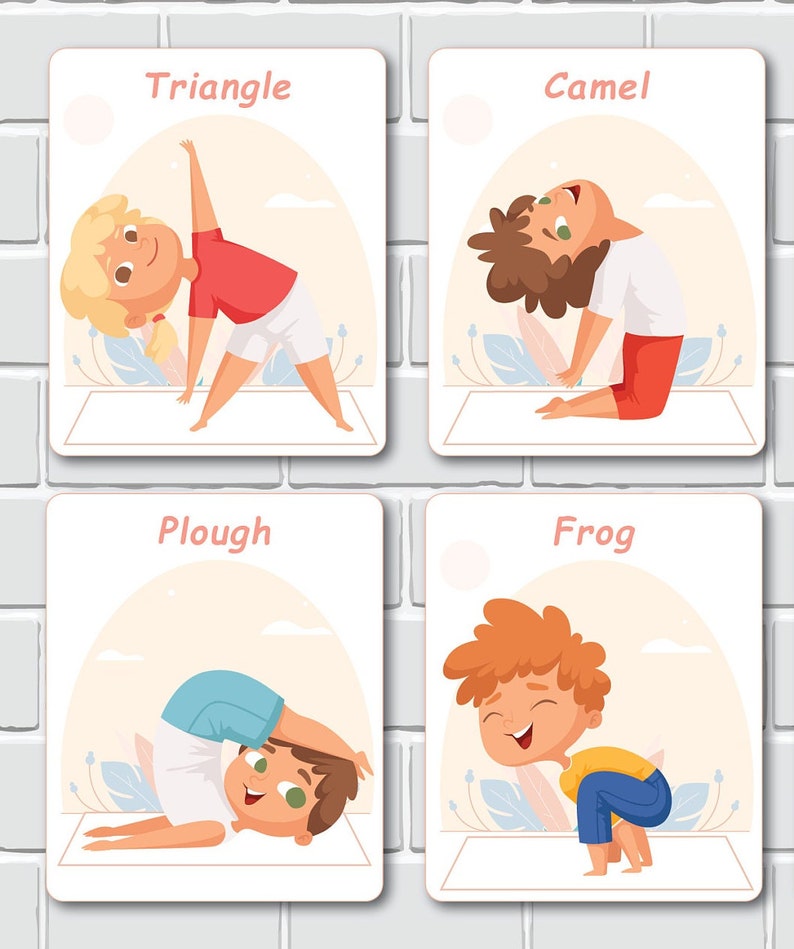 Kids Yoga Cards Yoga Poses Flashcards Printable Cards for - Etsy