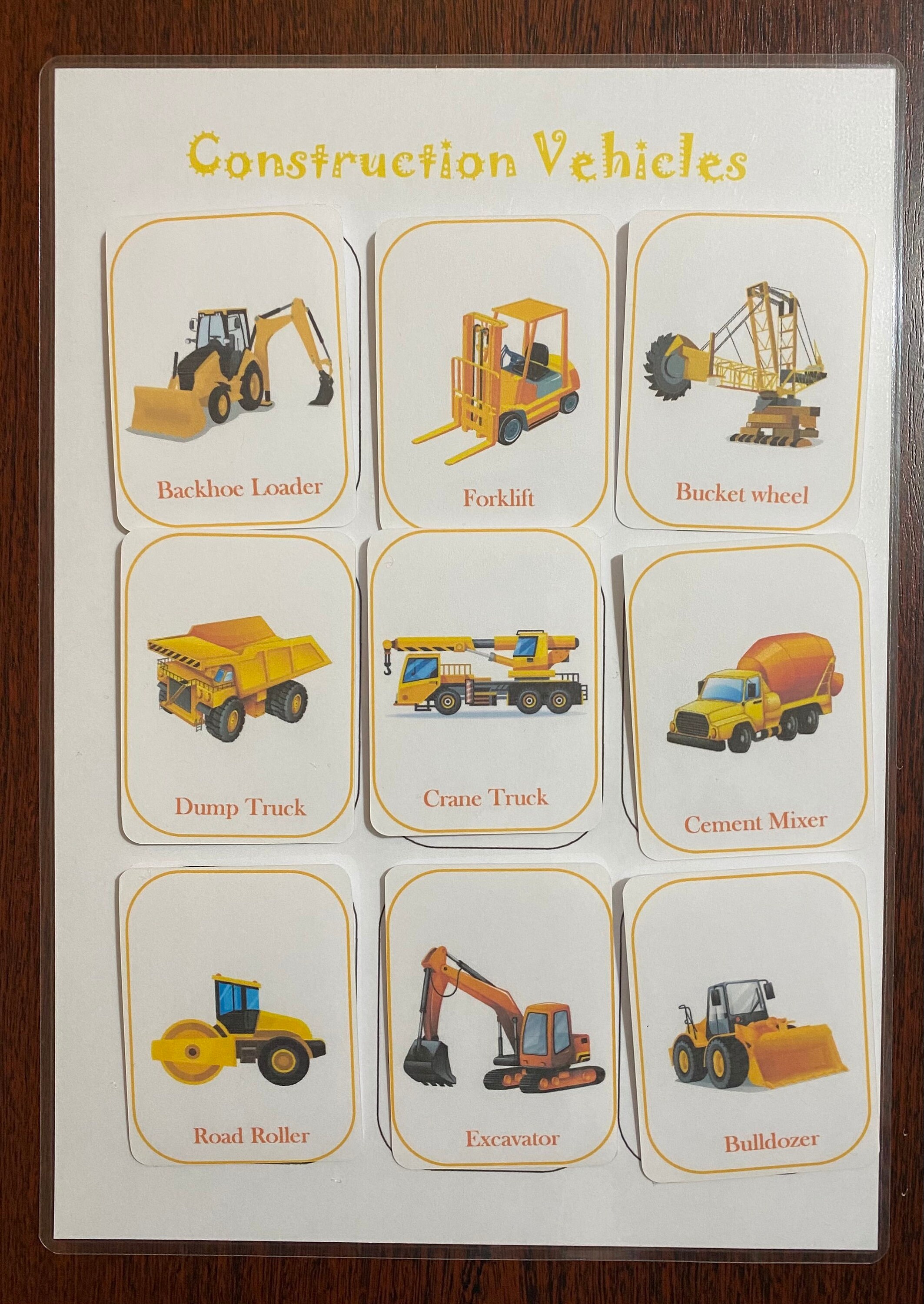 Construction Vehicles Printable Activity. Montessori Etsy