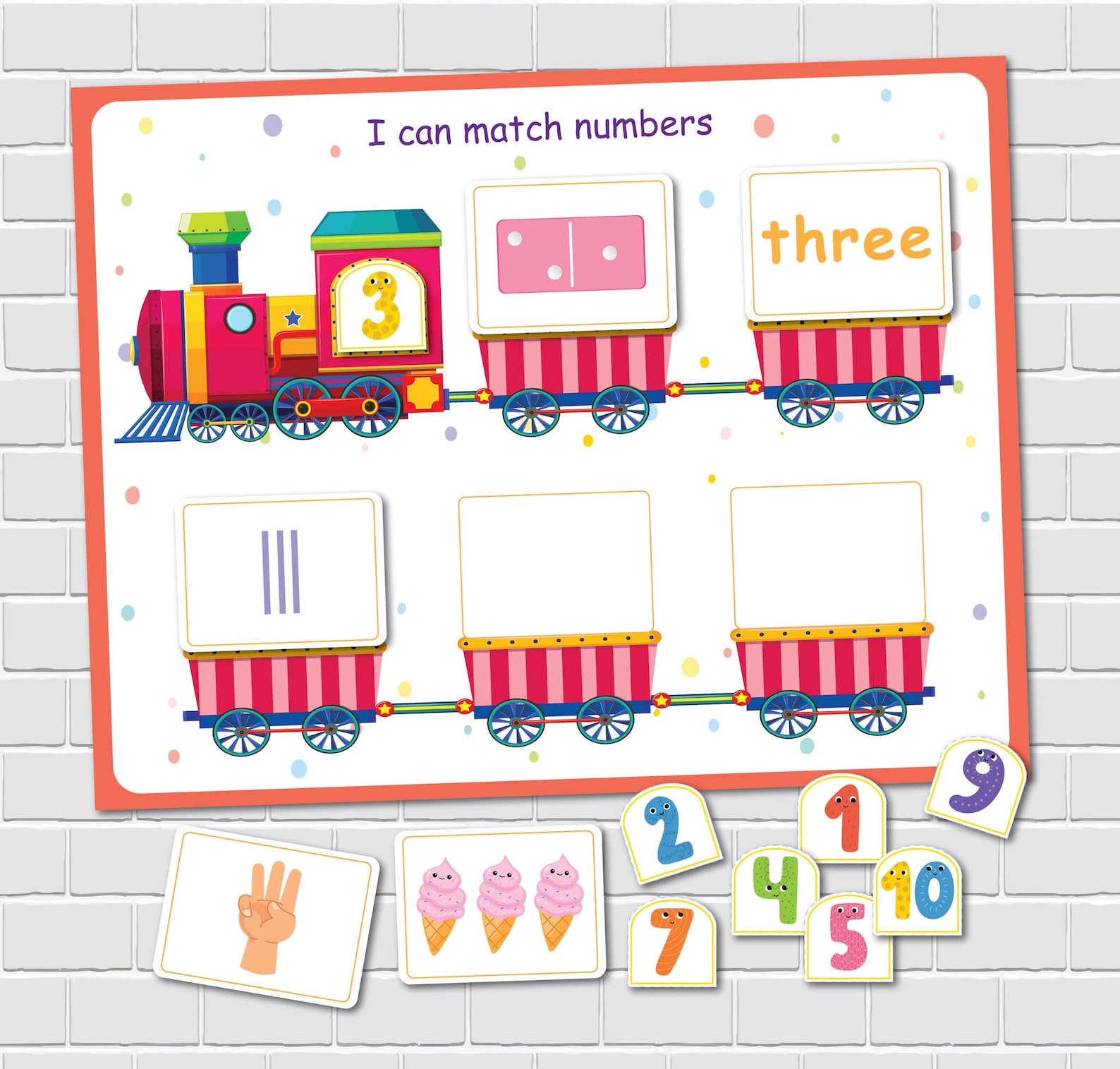 Train Numbers Matching Activity, Toddler Counting Activity, Preschool ...