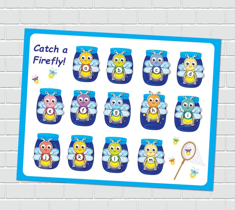 Firefly ABC Matching Activity for Kids, Summer Busy Book Page, File ...