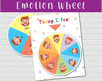 Emotions Wheel Printable Activity for Boys Kids Feelings | Etsy