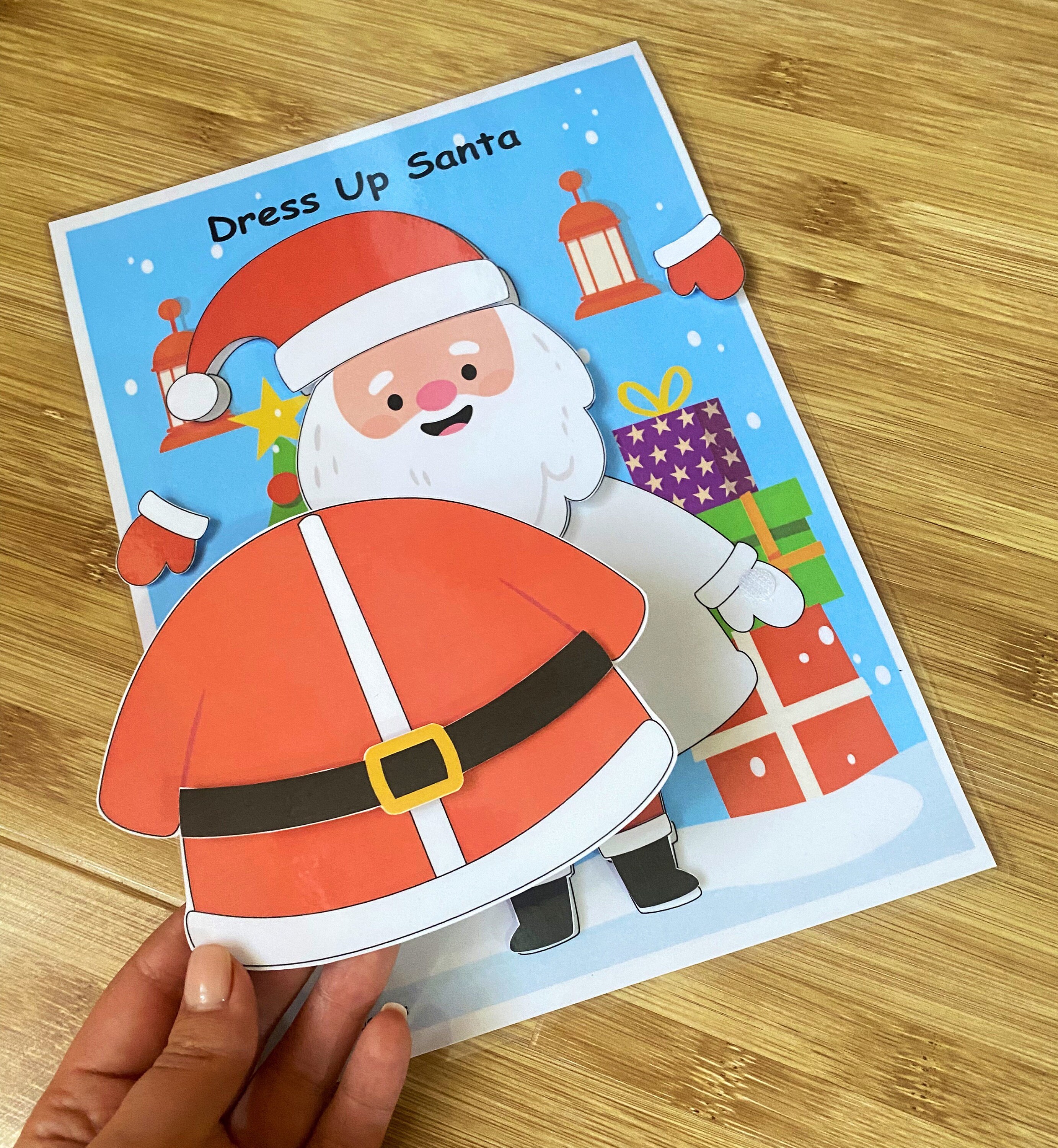 Santa Dress up Activity and Paper Doll. Pretend Play Christmas ...