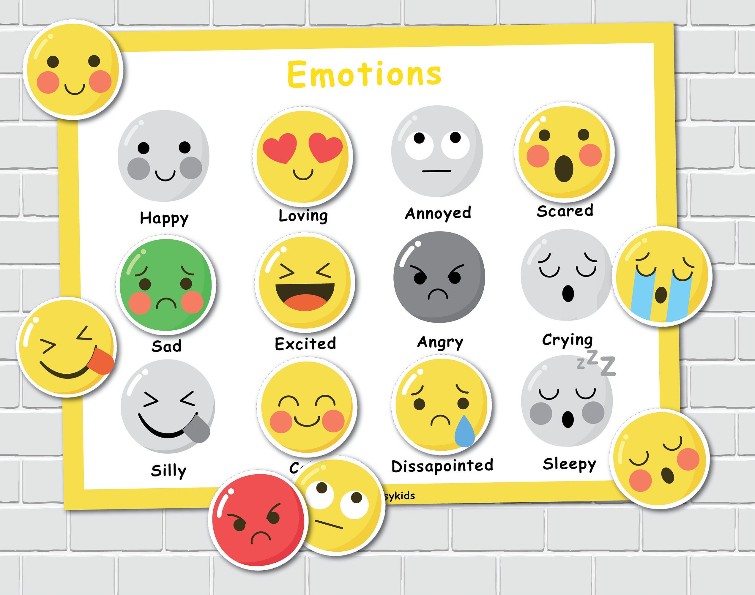 Emotions Matching Activity for Kids Preschool Printable - Etsy