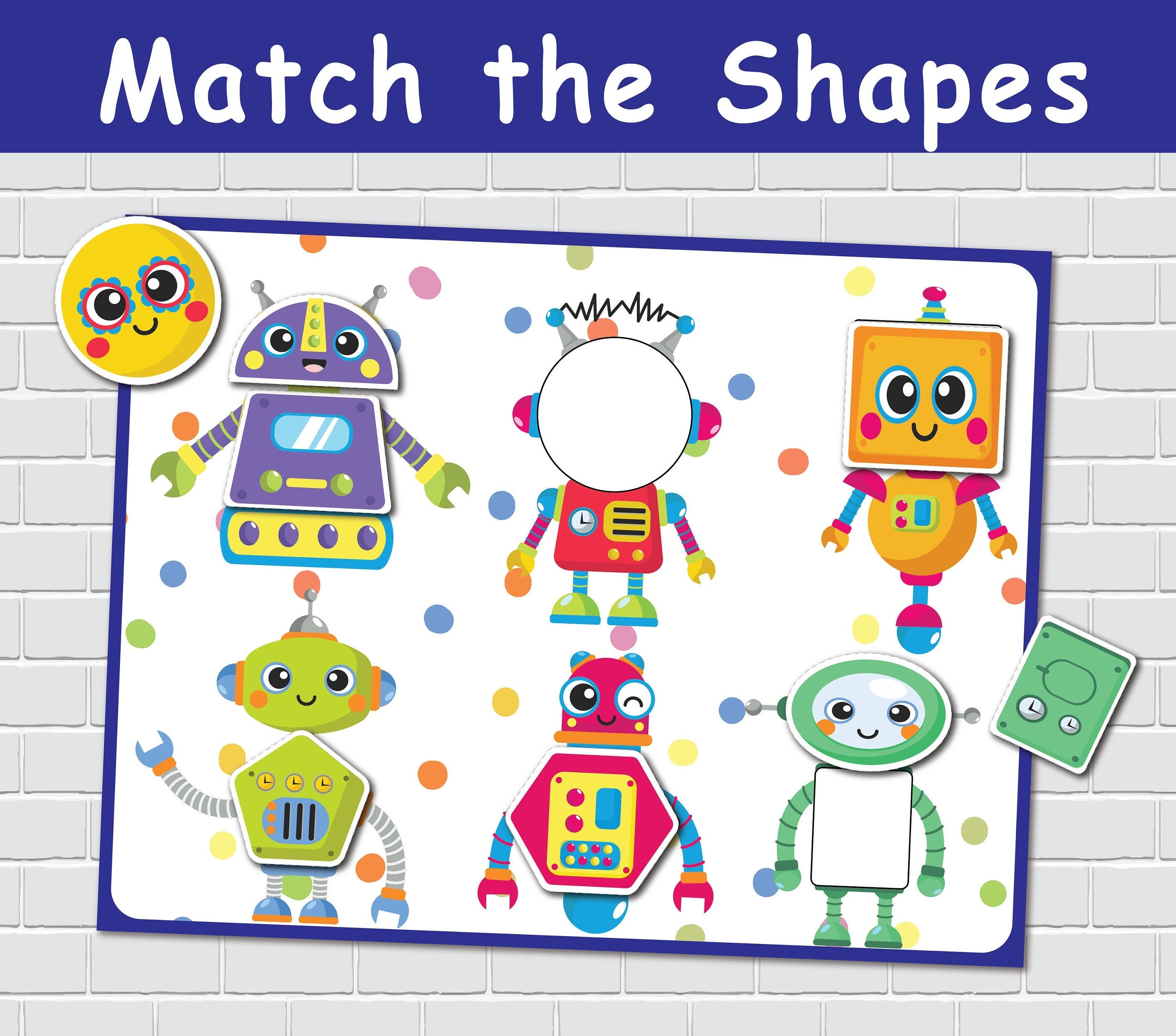 Shape Matching Printable Activities Toddler Busy Book Page Preschool ...