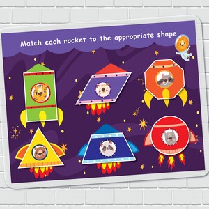 Shape Matching Activity, 2D Shapes, Space Busy Book Page, File Folder ...