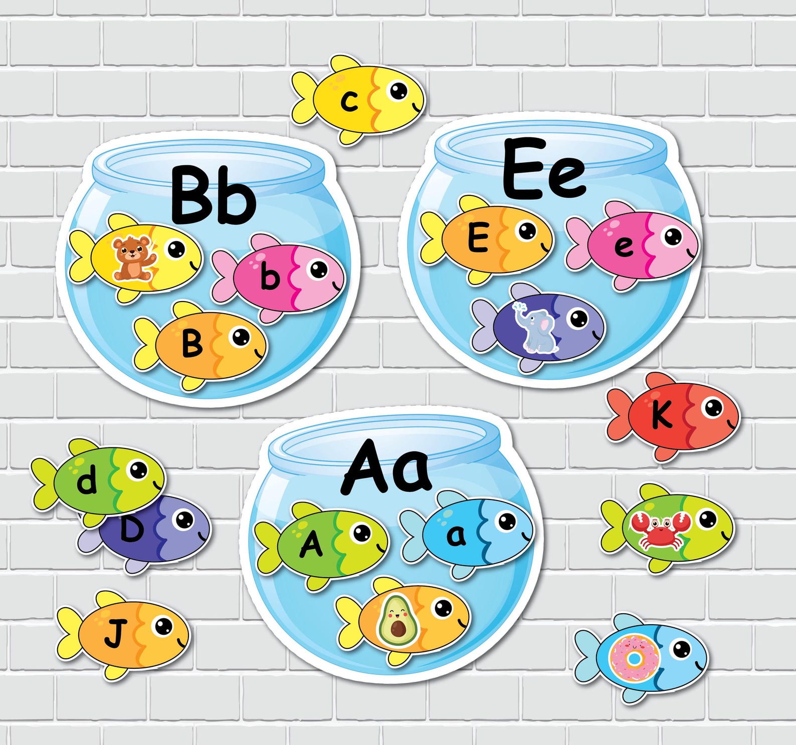 Fish ABC Matching Activity for Kids, Alphabet Busy Book, Preschool ...