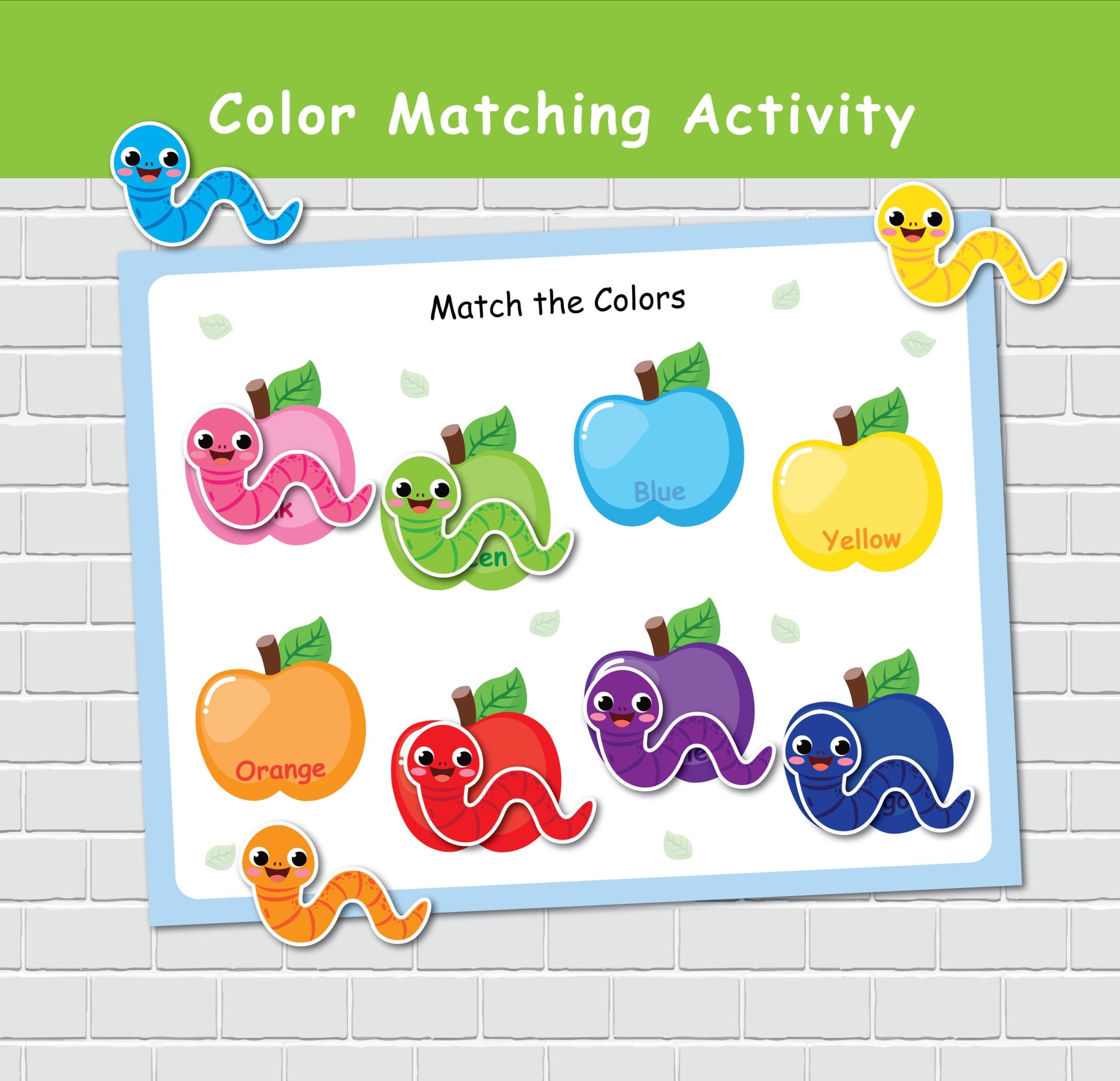 Apple Color Matching Activity, Color Printables, Toddler Busy Book ...