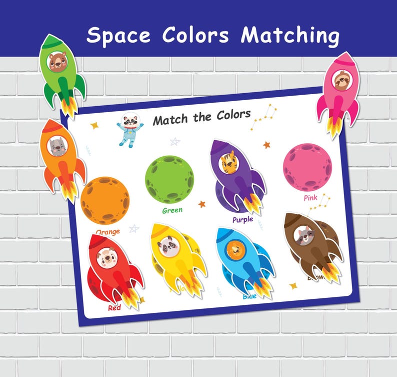Rocket Color Matching Activity for Kids, Toddler Color Printables - Etsy