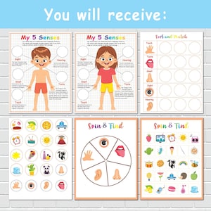 Five Senses Matching Activity: Preschool Anatomy Learning Binder (PDF ...