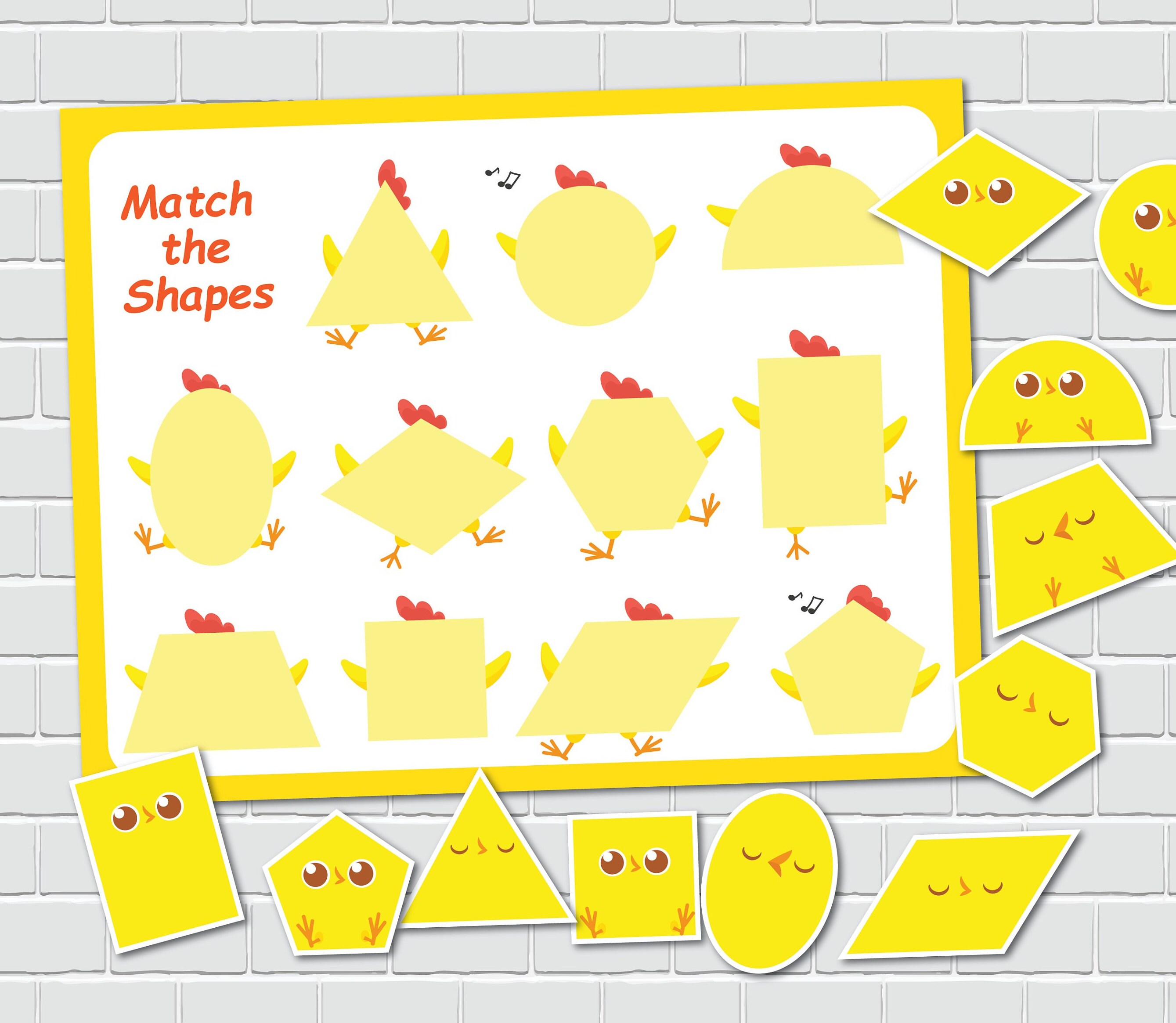 Farm Shape Matching Shape Matching Activity, 2D Shapes, Farm Busy Book Page, File Folder ...