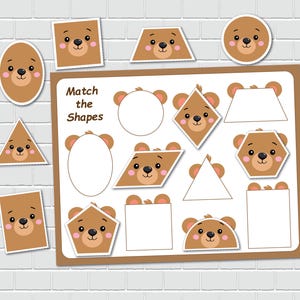 Bear Shape Matching Activity, 2D Shapes, File Folder Games, Special ...