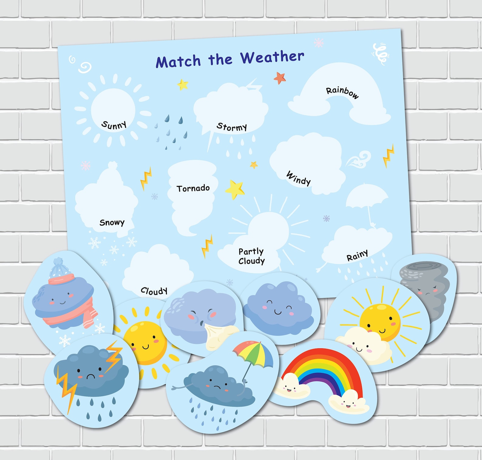 Weather Matching Activity, Toddler Busy Book Page, Learning Binder ...