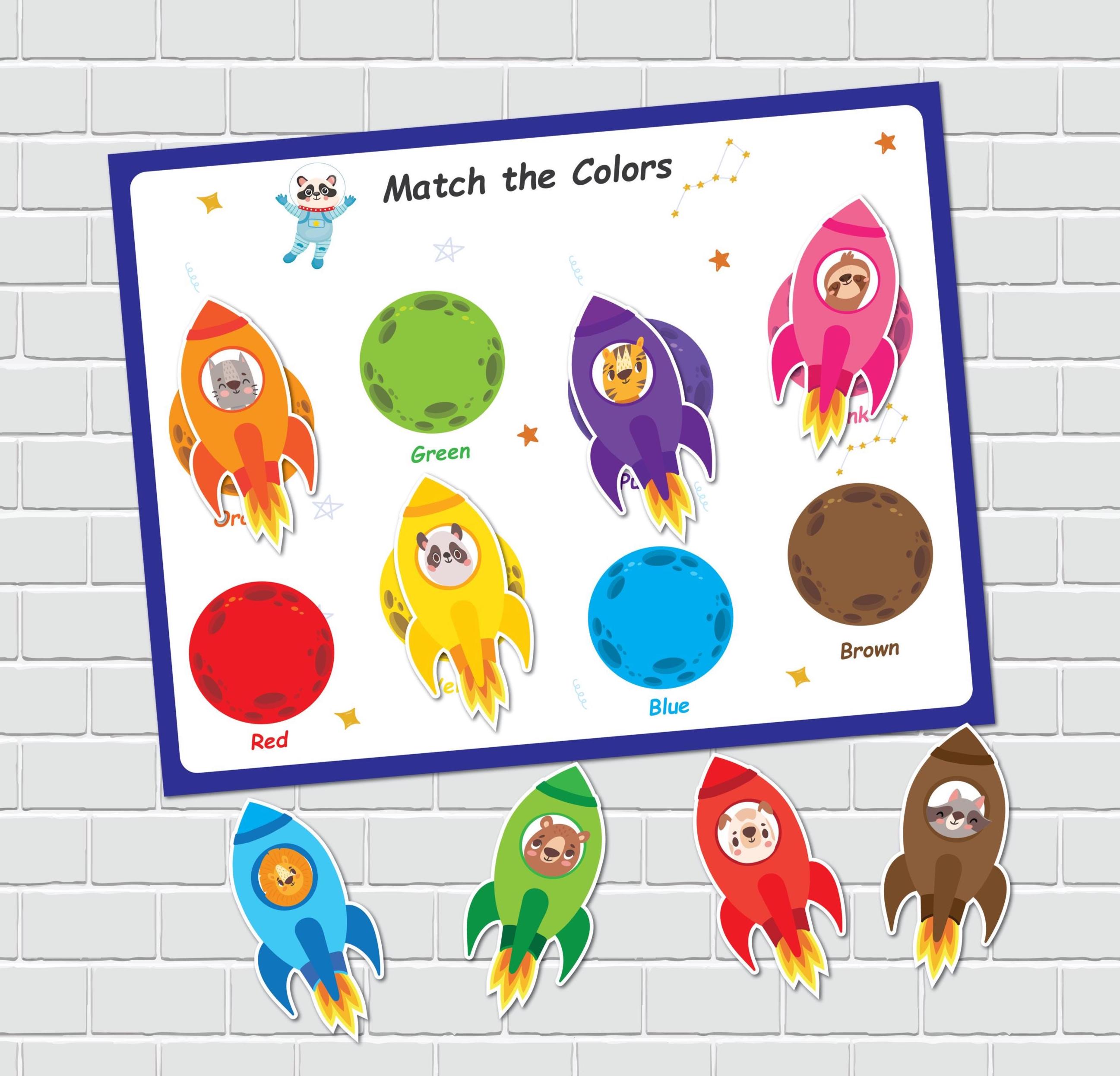 Rocket Color Matching Activity for Kids, Toddler Color Printables - Etsy UK
