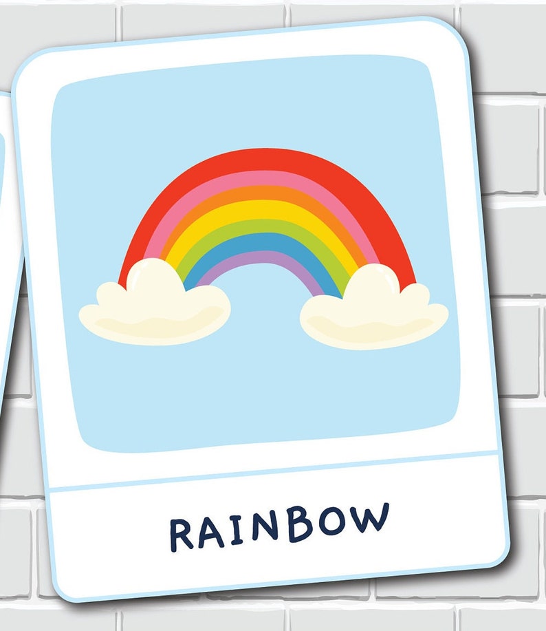 Weather Flash Cards Toddler Printable Activity Montessori Flashcards ...