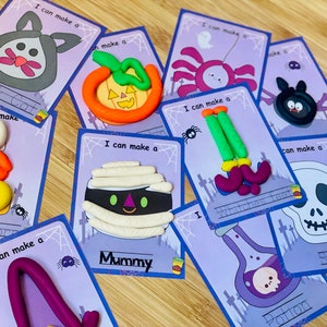 Tapis de pâte à modeler Halloween, Play Doh imprimable, Activités préscolaires, Temps calme pour tout-petits, Sacs occupés, Maternelle pré-k, Motricité fine.