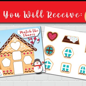 Gingerbread House Shape Matching Activity for Toddler/ Preschool ...