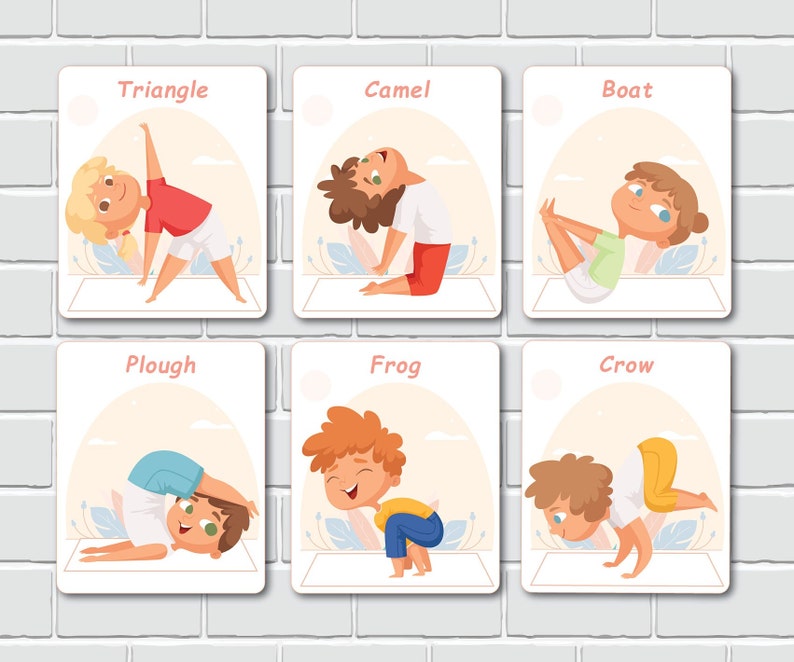 Kids Yoga Cards Yoga Poses Flashcards Printable Cards for - Etsy
