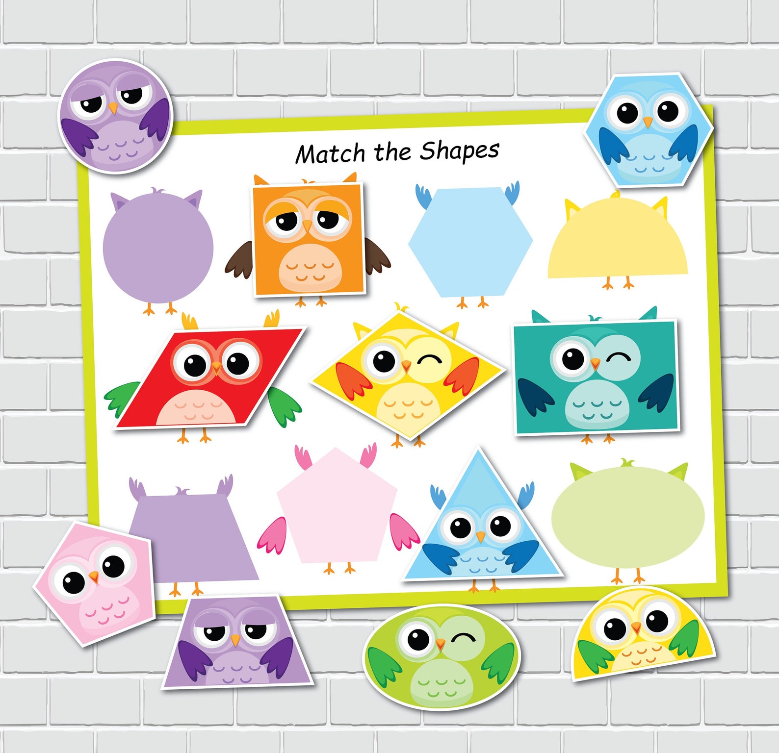 Shape Matching Activity, 2D Shapes, Spring Busy Book Page, File Folder ...