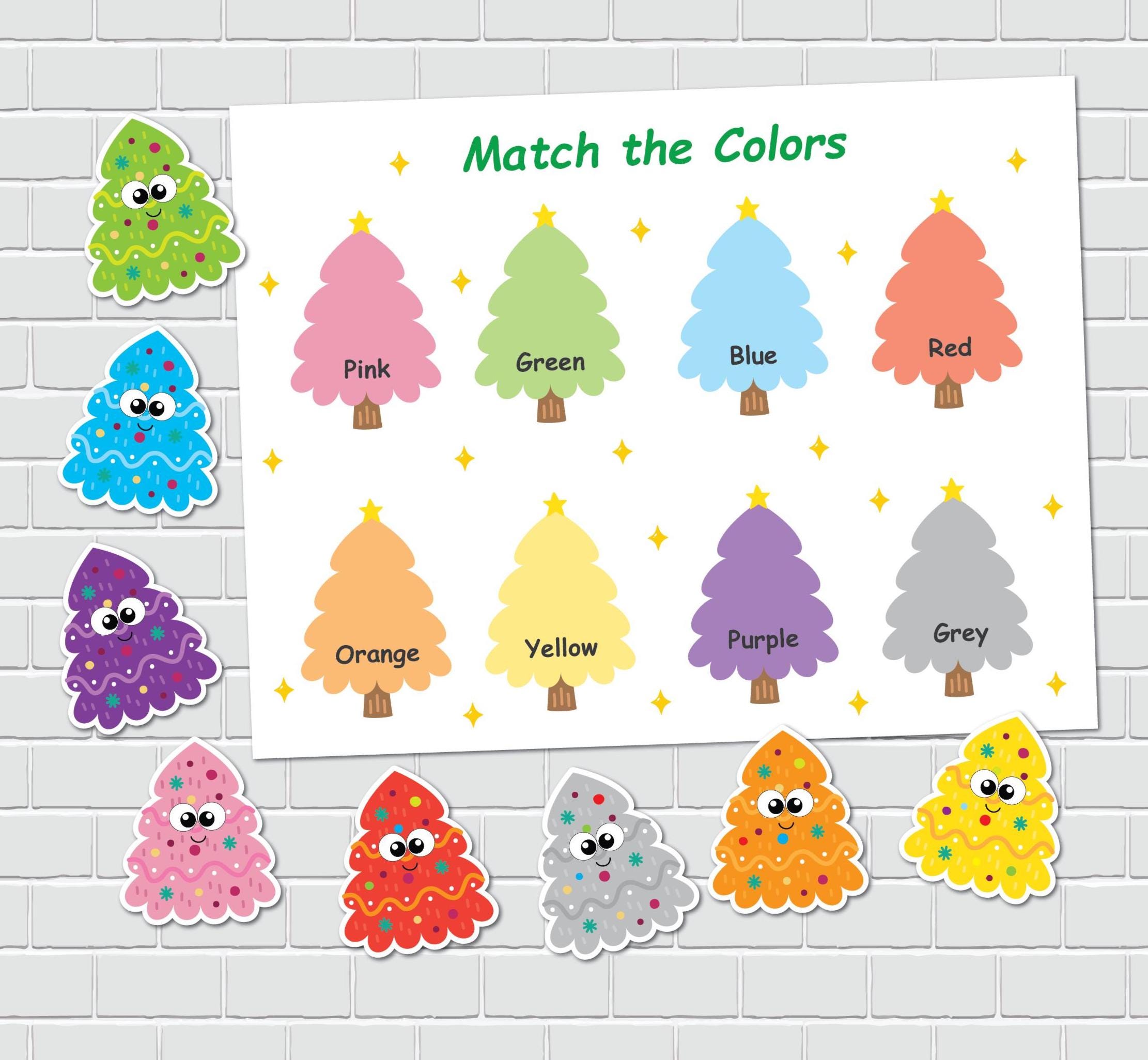 Christmas Tree Color Sorting Activity, Matching Game for Kids, Toddler ...