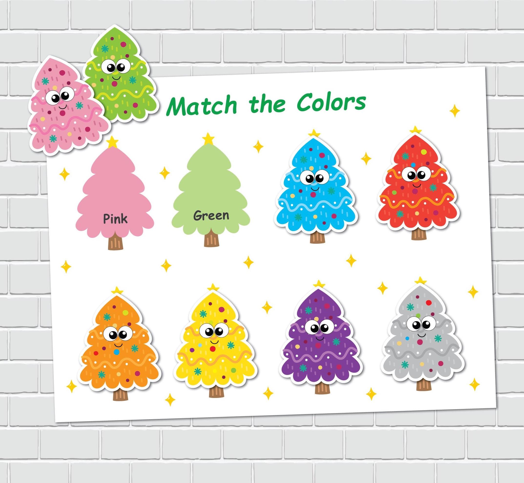 Christmas Tree Color Sorting Activity, Matching Game for Kids, Toddler ...