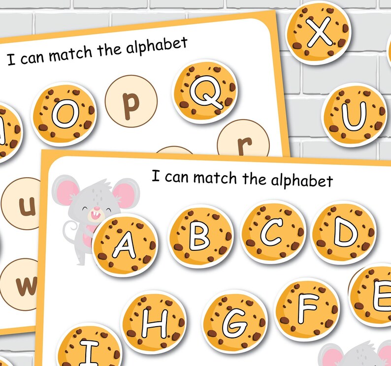 Cookies Alphabet Matching Game, ABC Busy Book Pages, Toddler Learning ...