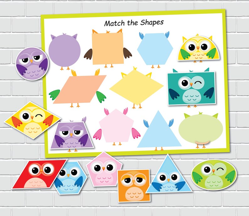 Shape Matching Activity, 2D Shapes, Spring Busy Book Page, File Folder ...