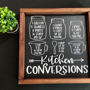 Kitchen measurement sign| kitchen decor| farmhouse decor| Kitchen conversion sign| kitchen and dinning | cooking gift | house warming