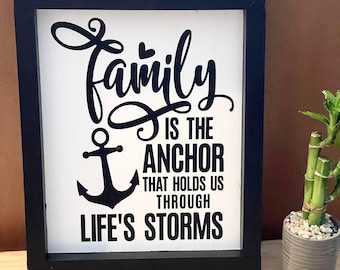 Family Is the Anchor That Holds Us Through Life’s Storms – Inspirational Wall Decor