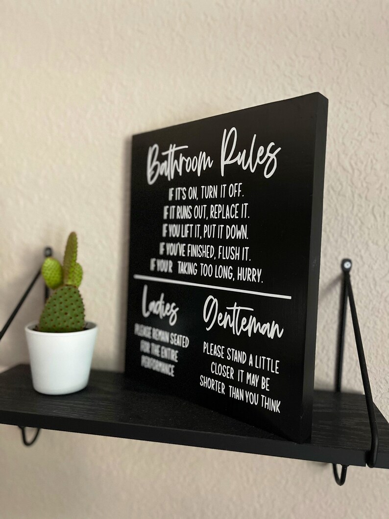Bathroom Rules Sign Bathroom Decor Funny Bathroom Sign - Etsy