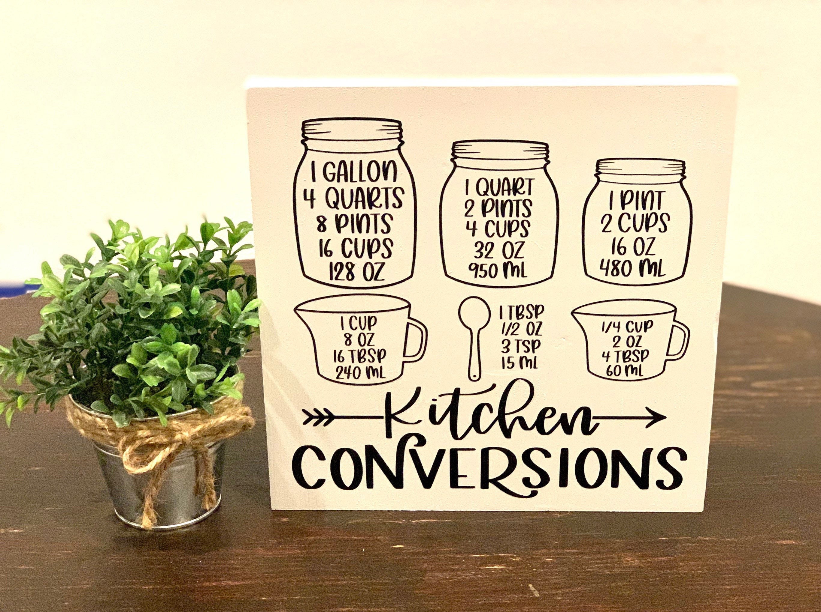 Measuring Cup Conversion Chart Kitchen Sign – Rusticly Inspired Signs