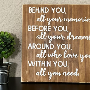 Behind you all your memories,before you all your dreams| Graduation decor| grad gift| graduation | table plaque| inspirational | wall decor