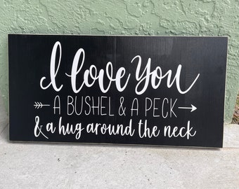 I love you a bushel and a peck & a hug around the neck | baby shower gift | grandparent gift | nursery decor | home decor | valentines gift