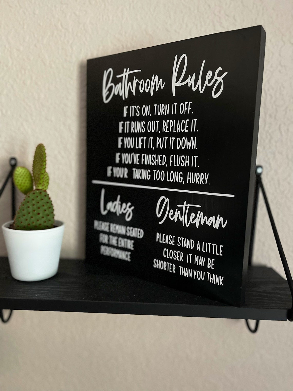 Bathroom Rules Sign Bathroom Decor Funny Bathroom Sign - Etsy